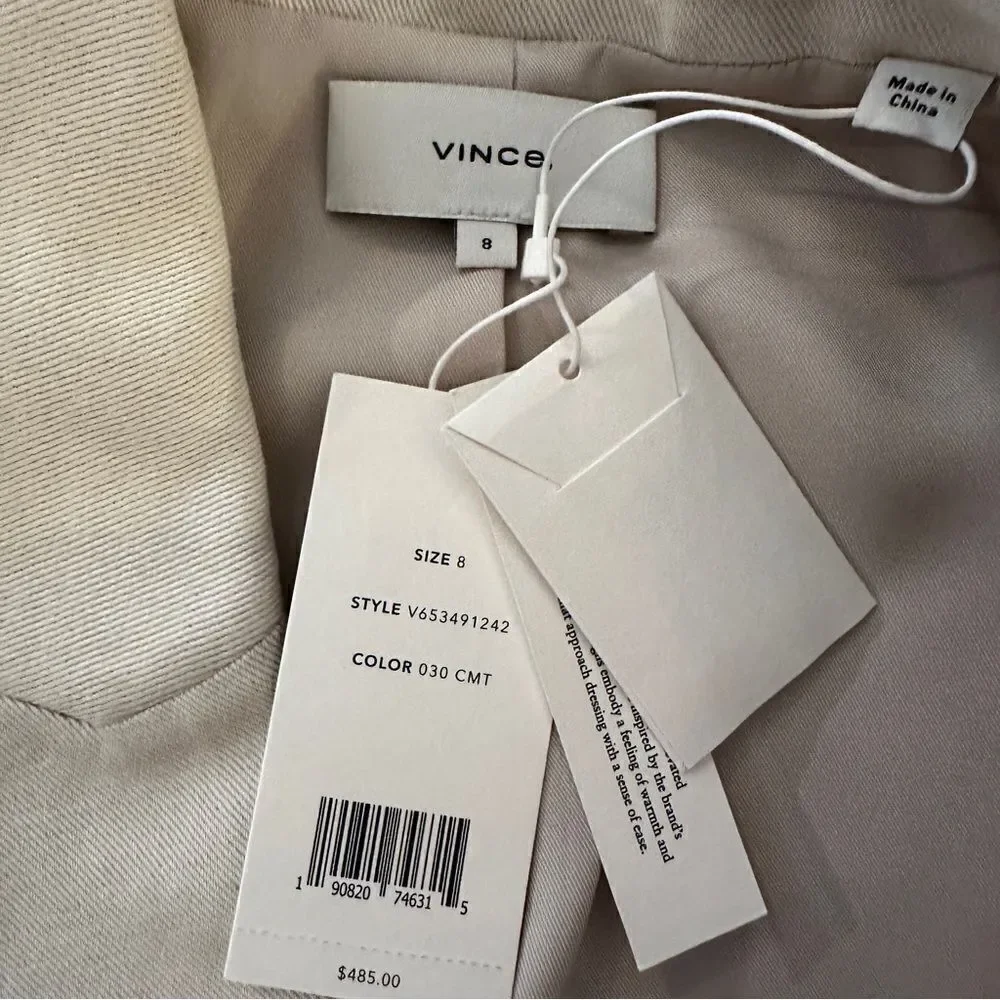 Vince Double Breasted Blazer New